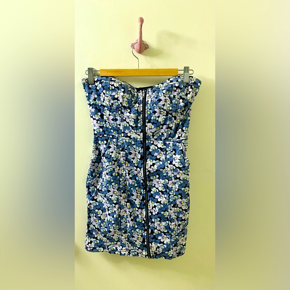 H&M Floral Strapless Dress